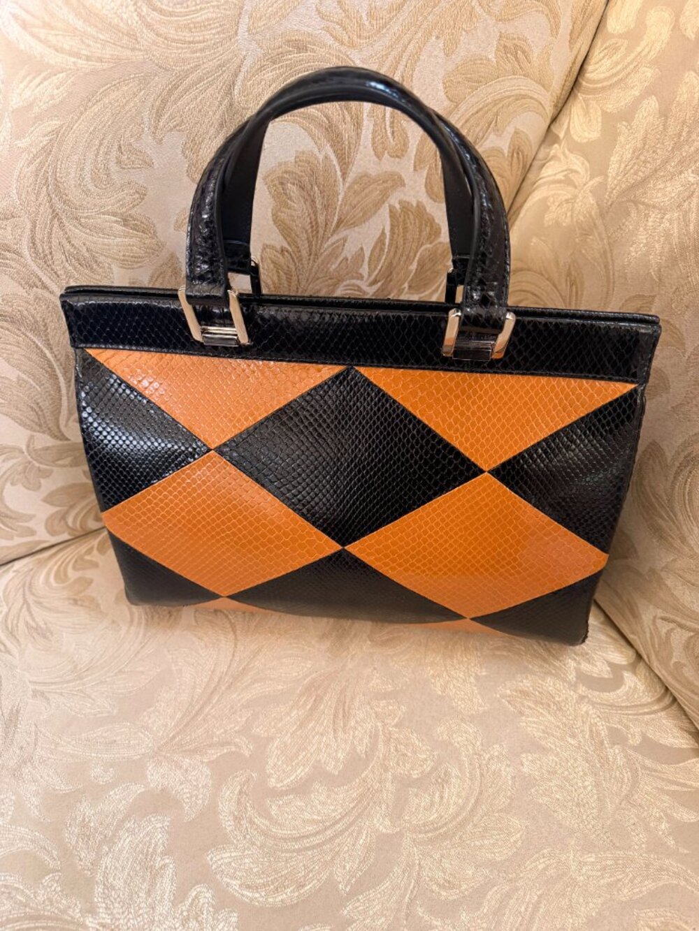 ZUMI SNAKESKIN MEDIUM TOP HANDLE BAG - Picture 8 of 10